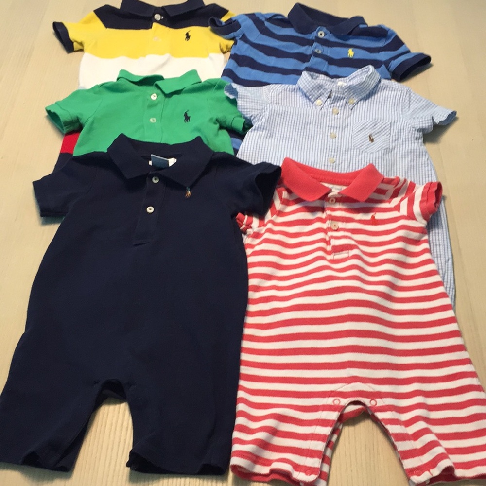 Six Ralph Lauren rompers